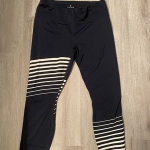 Athleta Navy Legging with Stripe Detail